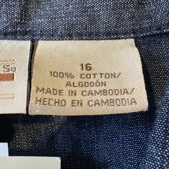 Dead Stock K-Mart Expressions Size 16 Sleeveless Denim Jean Shirt Dress - Picture 7 of 7